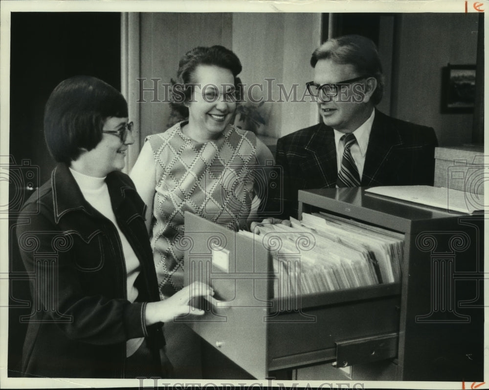 1975, Senator Carl Thompson & his law partners, Stoughton, Wisconsin - Historic Images