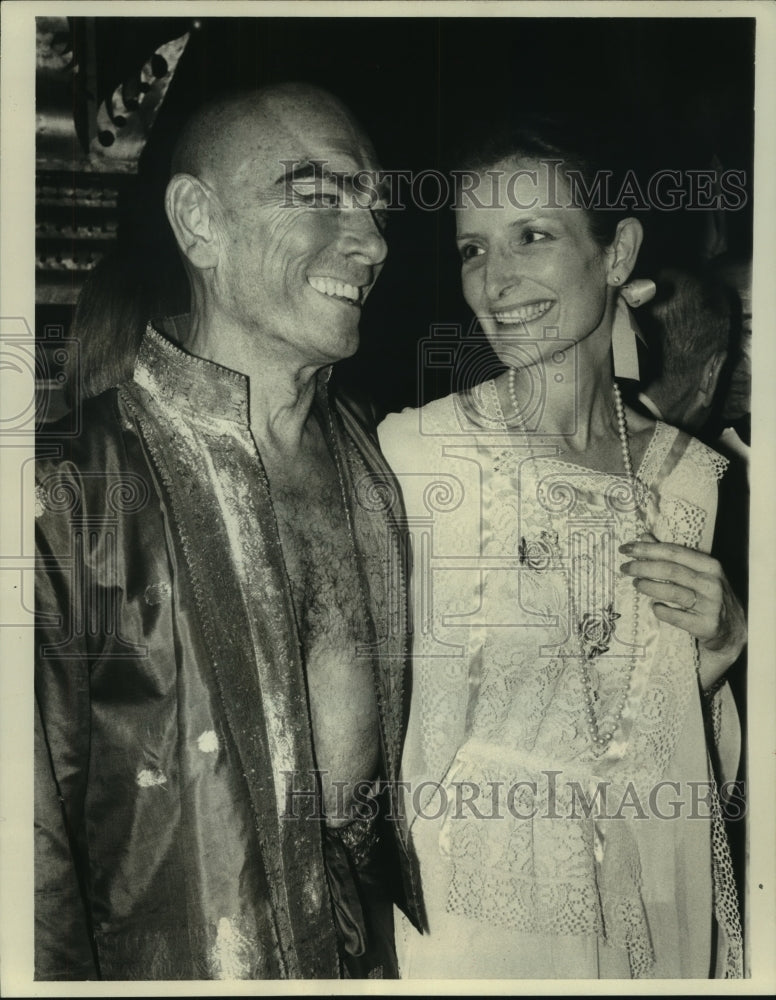 1977, New York-Yul Brynner and wife, Jacqueline at Uris Theater - Historic Images