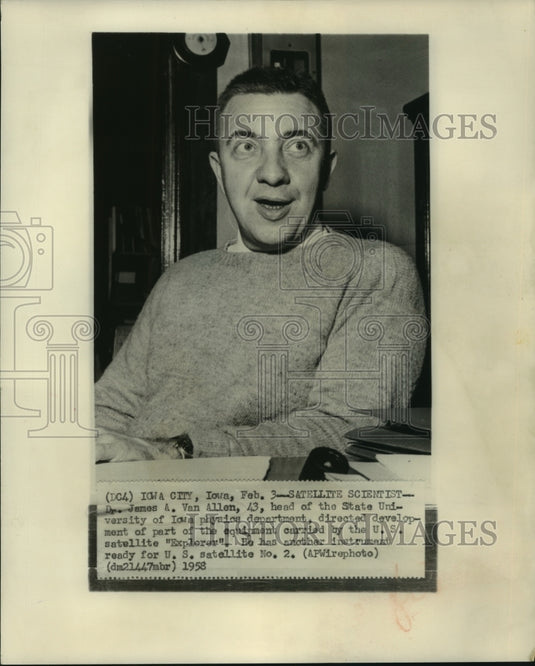 1958 Dr. James Van Allen, State University of Iowa physics Director - Historic Images