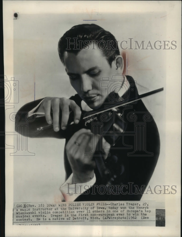 1962, Iowan Violinist Charles Treger Wins Polish Violin Prize - Historic Images