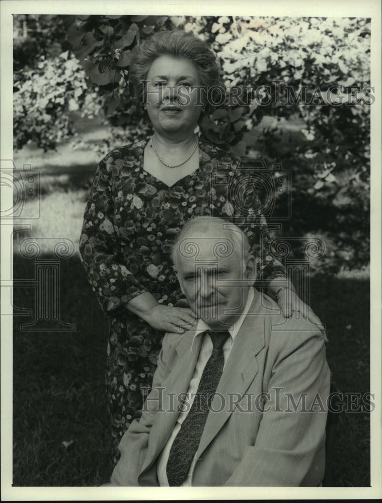 1989, Sada Thompson &amp; Barnard Hughes in &quot;Home Fires Burning&quot; - Historic Images