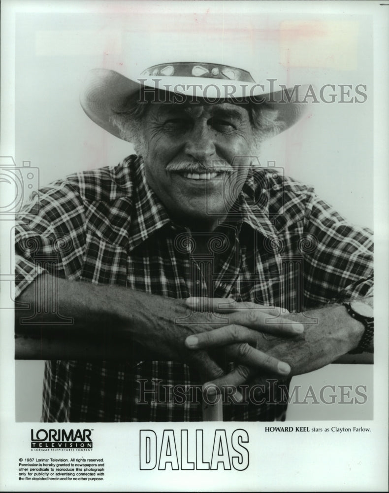 1987, Actor Howard Keel as Clayton Farlow in "Dallas" - mjp42394 - Historic Images