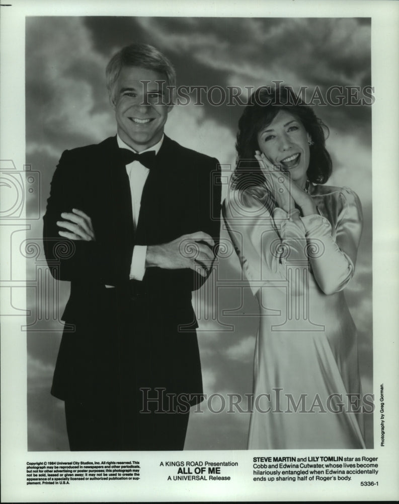 1984, comedy actors Steve Martin and Lily Tomlin star in "All Of Me" - Historic Images