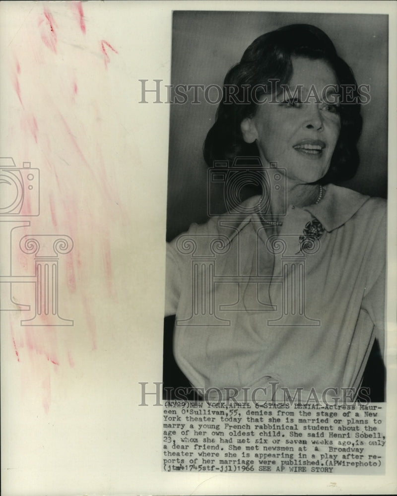 1966 Press Photo actress Maureen O&#39;Sullivan in New York - mjp42631 - Historic Images