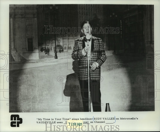 1980, Singer Rudy Vallee on Metromedia's Vaudeville - mjp42728 - Historic Images