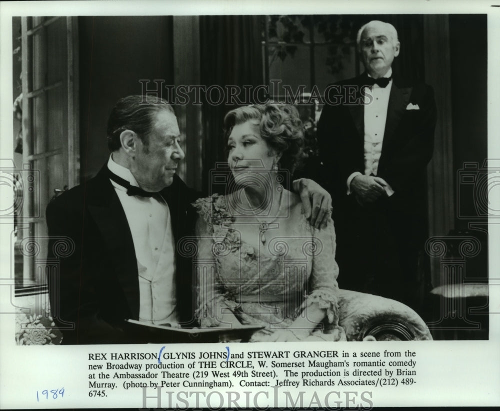 1989, Rex Harrison, Glynis Johns, Stewart Granger, in &quot;The Circle&quot; - Historic Images