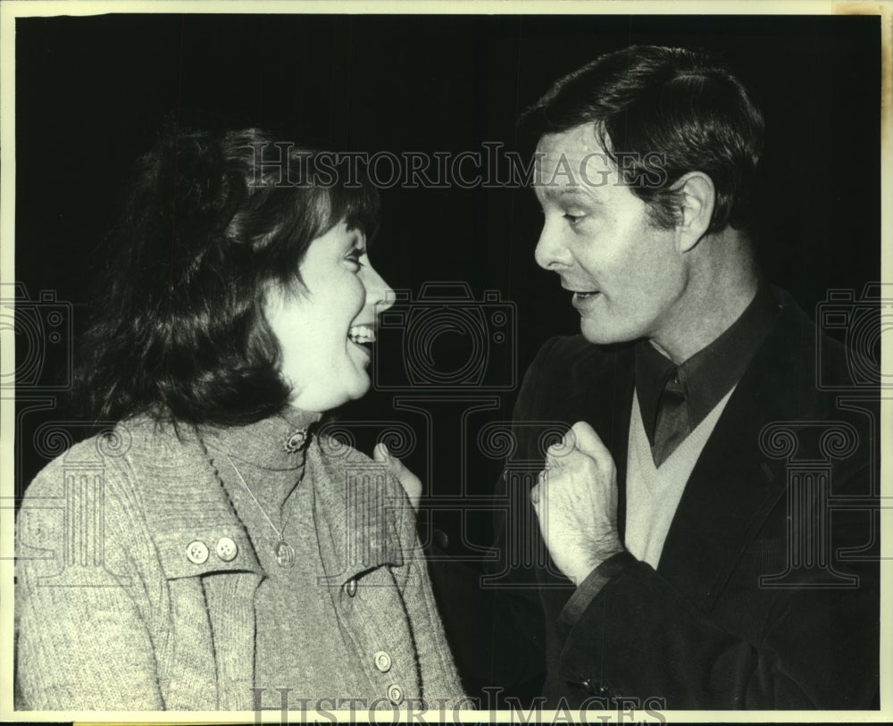 1978, Actress Louis Jourdan &amp; Patricia Elliott rehearsing, New York - Historic Images