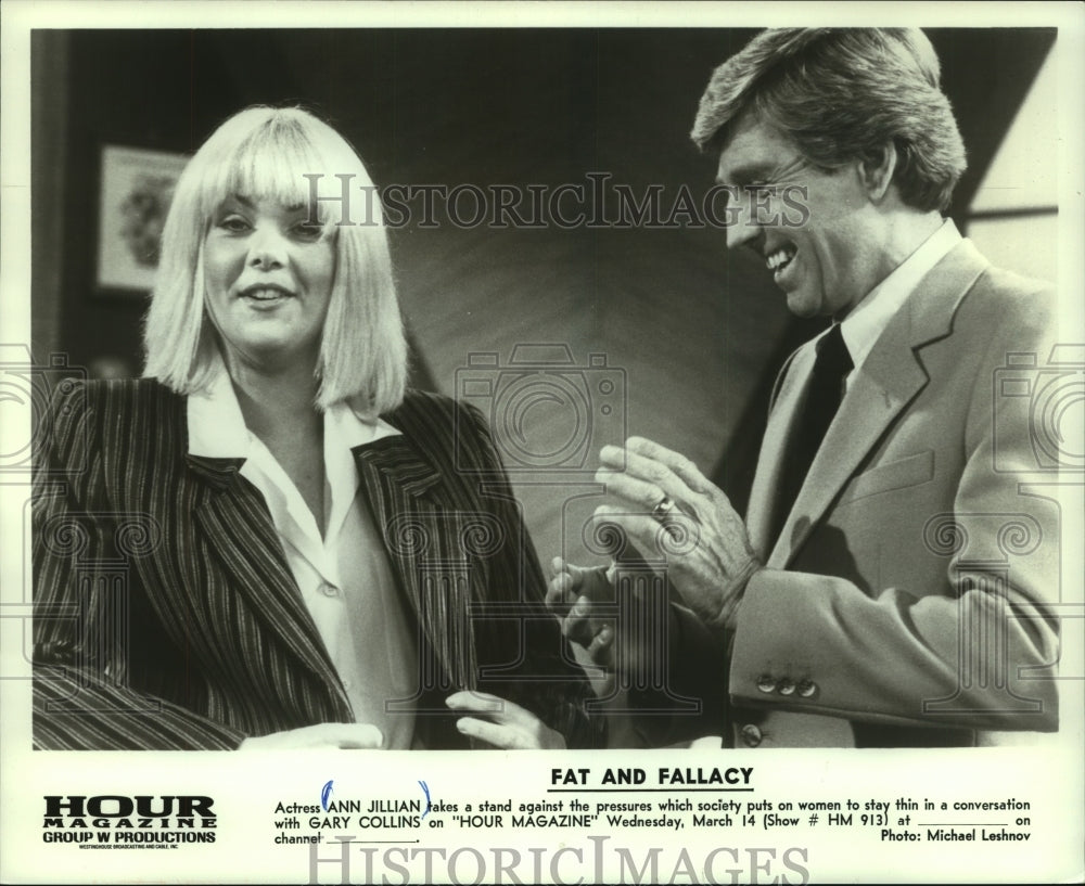 1985, Actress Ann Jillian and &quot;Hour Magazine&quot; host, Gary Collins - Historic Images