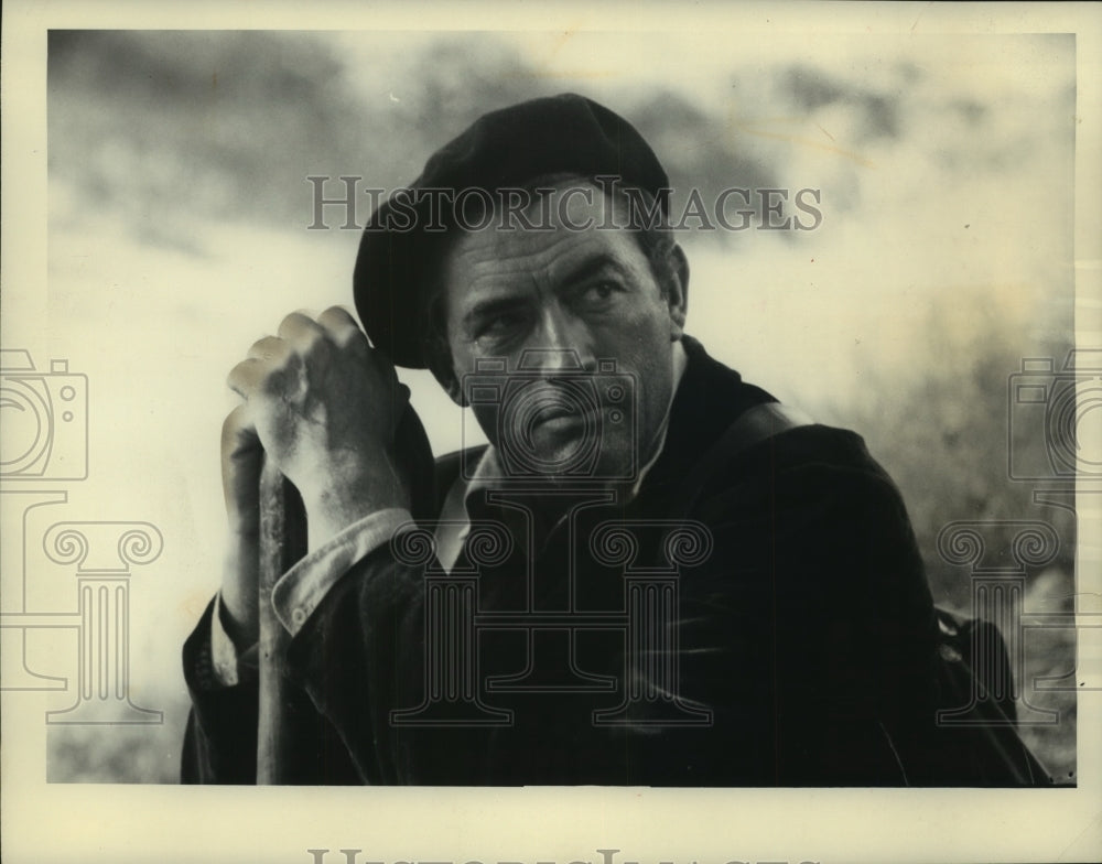 1964 Hollywood-Gregory Peck wears a beret, in &quot;Behold A Pale Horse&quot; - Historic Images