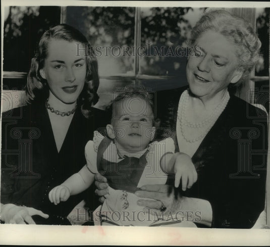 1951, John Barrymore's daughter Dolores, and grandchild Hilary - Historic Images