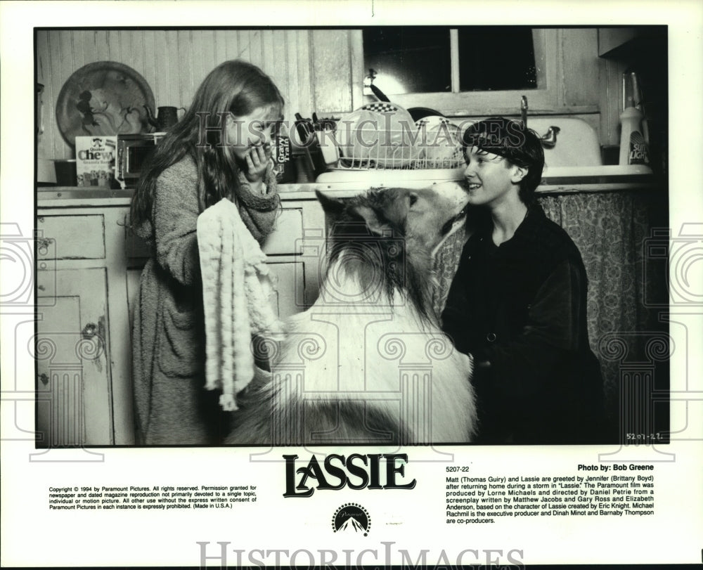 1994, Brittany Boyd and Thomas Guiry in Paramount&#39;s &quot;Lassie&quot; - Historic Images