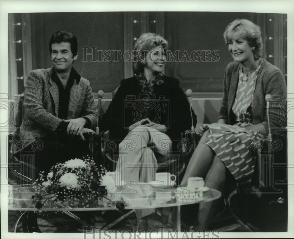1980, Dick Clark, Dinah Shore, Carol Mann on &quot;Dinah! &amp; Friends&quot; show - Historic Images