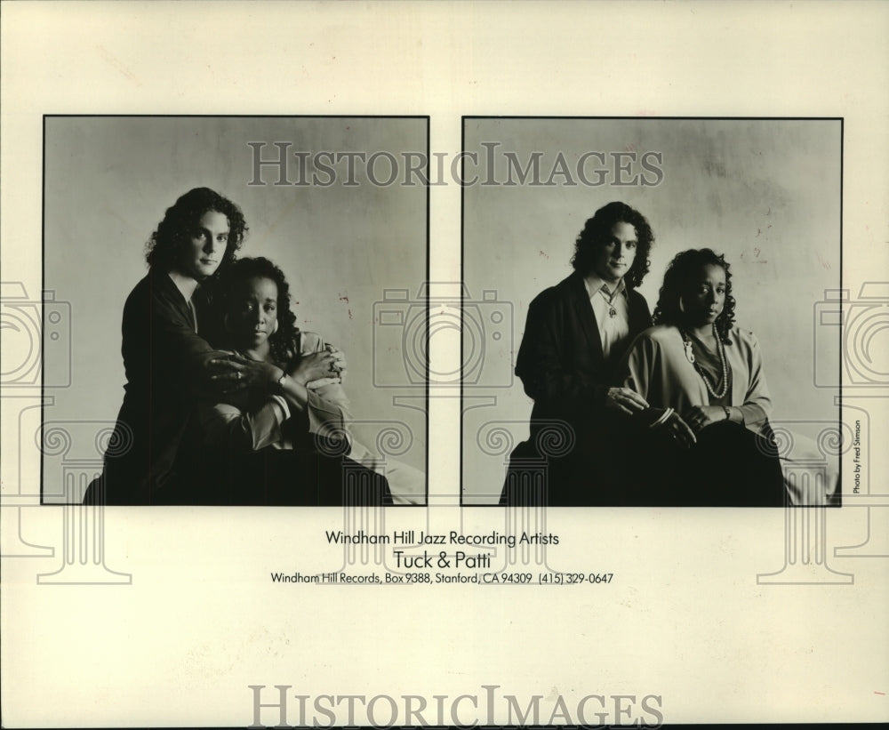 1988, United States Jazz Entertainment duo Tuck &amp; Patti pose together - Historic Images