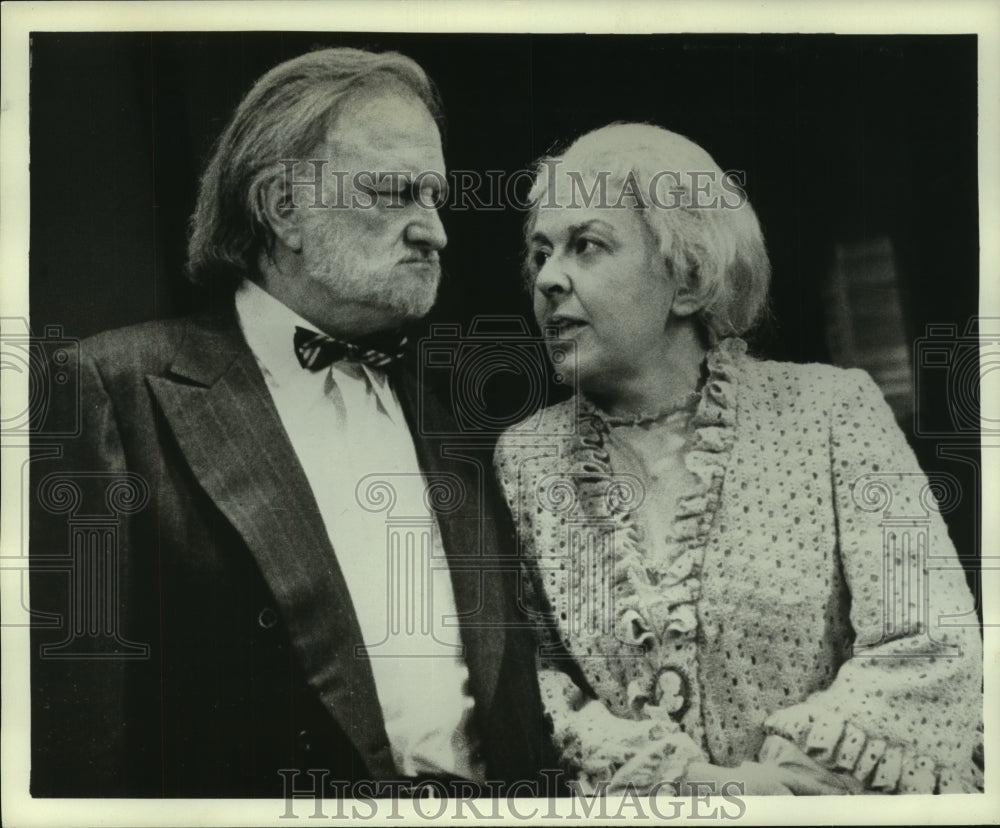 1972, Robert Donley and Sada Thompson in scene from comedy &quot;Twigs&quot; - Historic Images