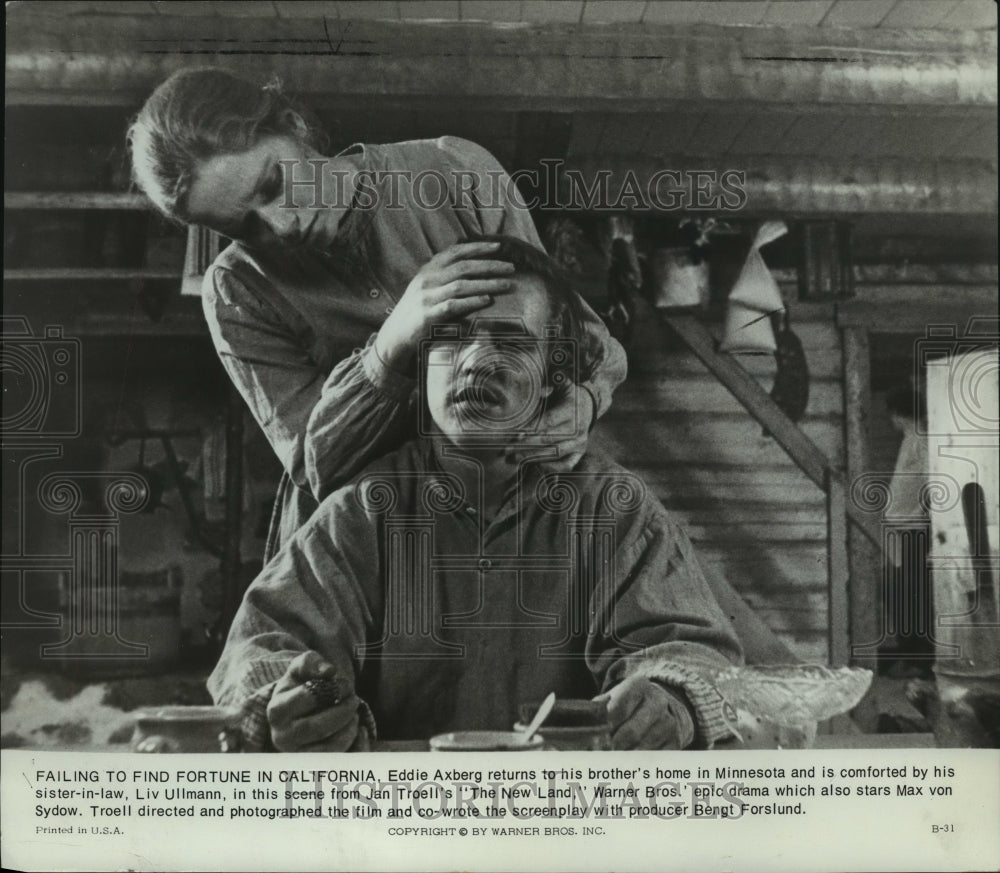 1973, Liv Ullmann &amp; Eddie Axberg in &quot;The New Land&quot; - mjp43039 - Historic Images