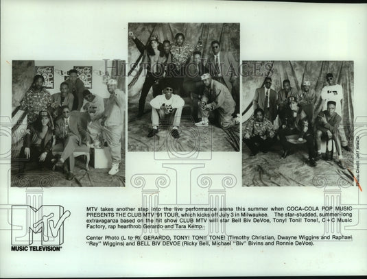 1991, Members of Tony! Toni! Tone! and Bell Biv DeVoe musicians. - Historic Images