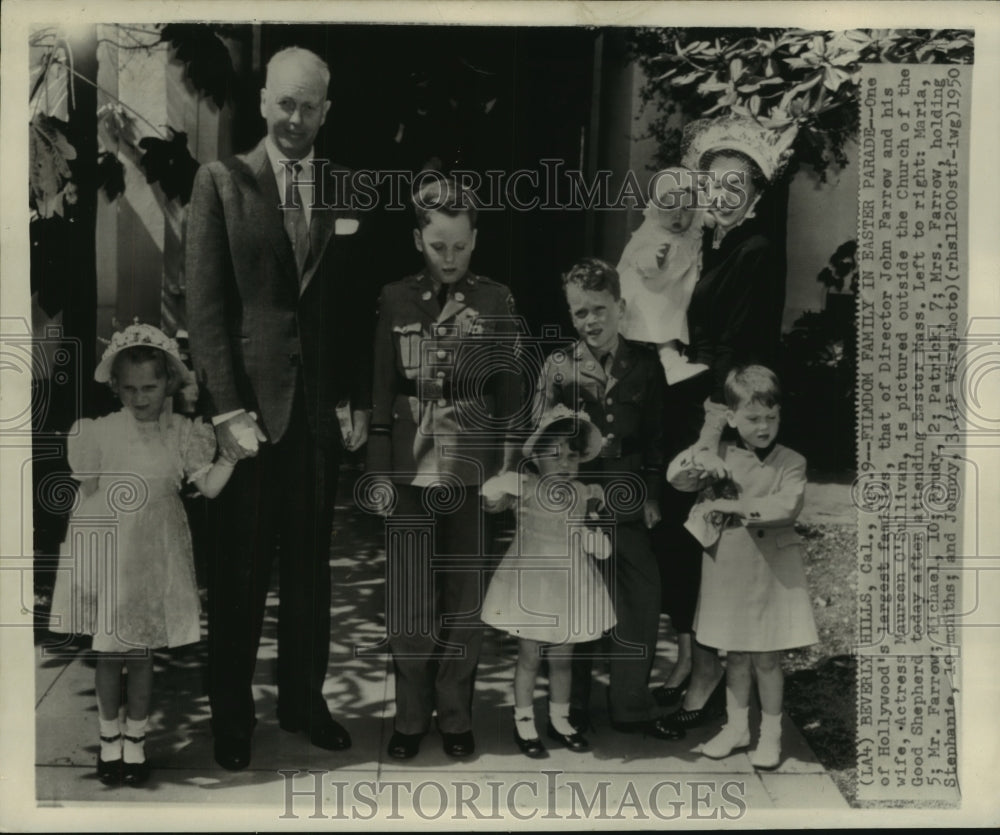 1950, John Farrow and Maureen O&#39;Sullivan&#39;s family, Beverly Hiils - Historic Images