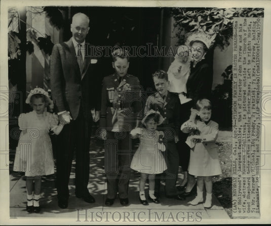 1950, John Farrow and Maureen O'Sullivan's family, Beverly Hiils - Historic Images