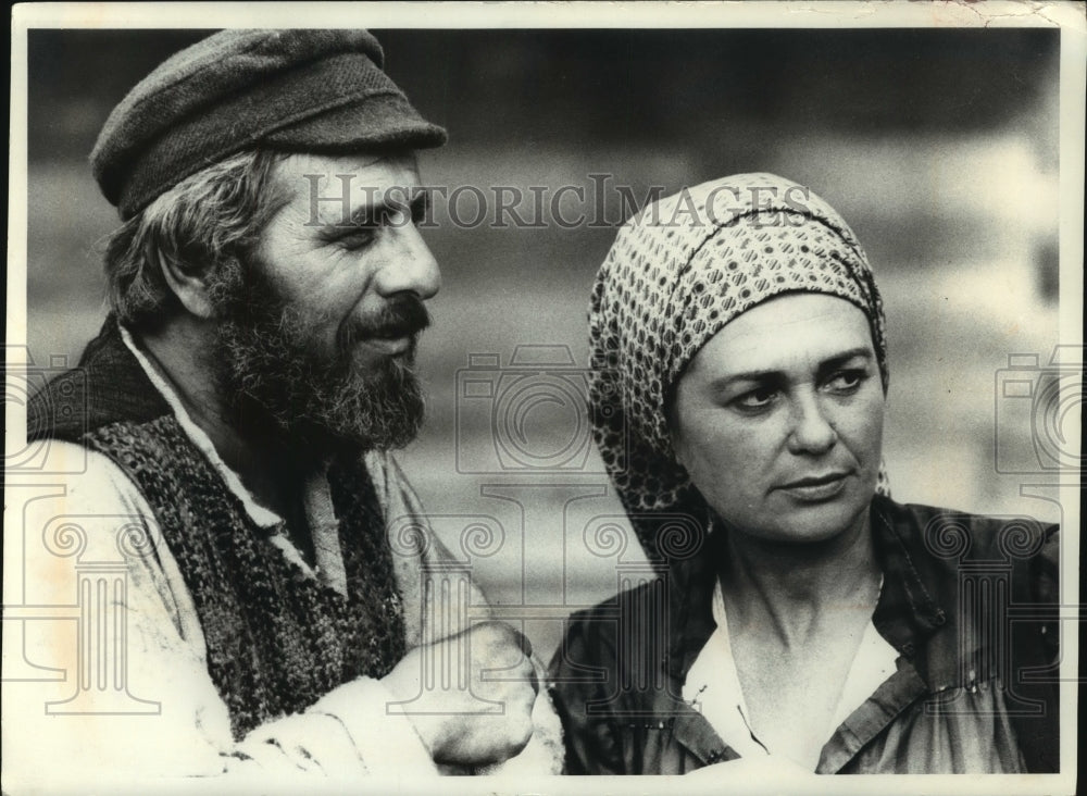 1971, Chaim Tool and Norma Crane act in Fiddler on the Roof - Historic Images