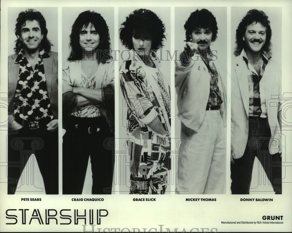 1986, Singer Grace Slick and the rest of the band Starship - Historic Images