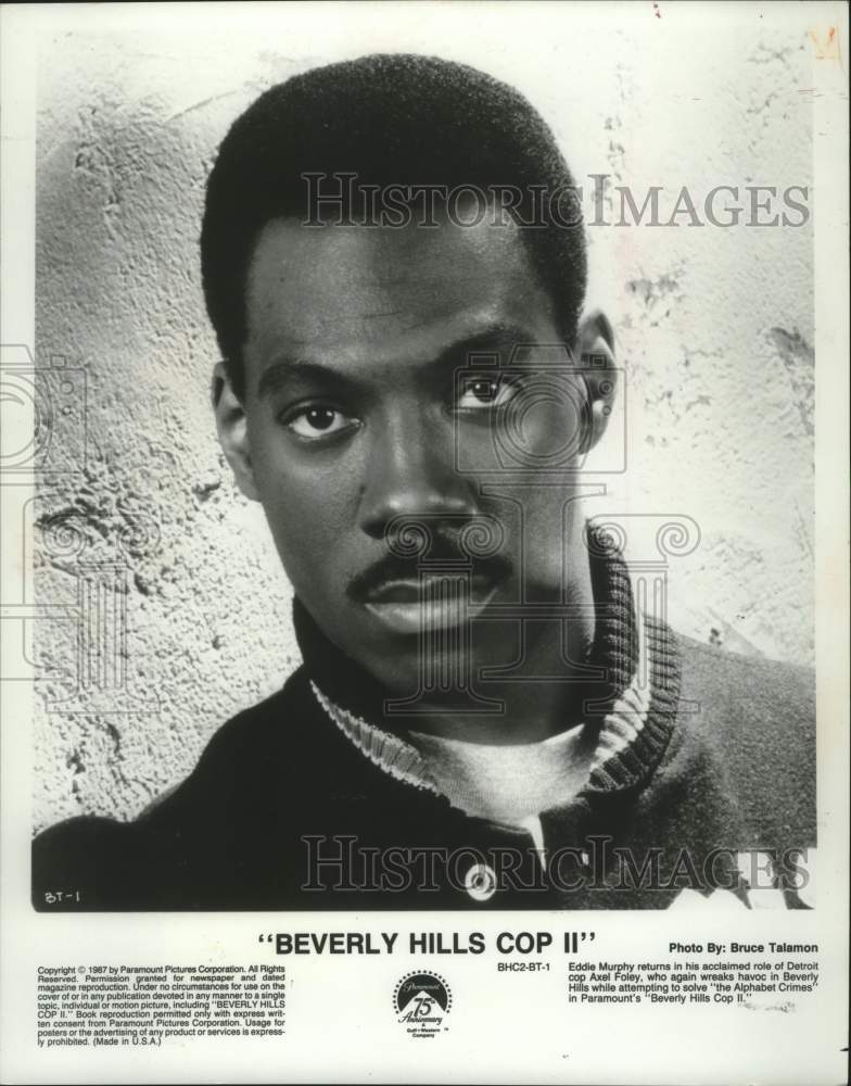 1987 Press Photo Eddie Murphy stars as Axel Foley in &quot;Beverly Hills Cop II&quot; - Historic Images