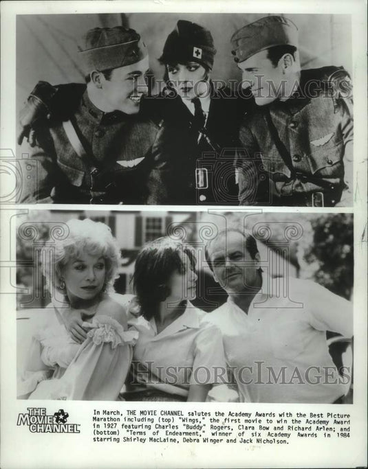 1985 Press Photo 1st Academy Award winner Wings and 1984's Terms of Endearment - Historic Images