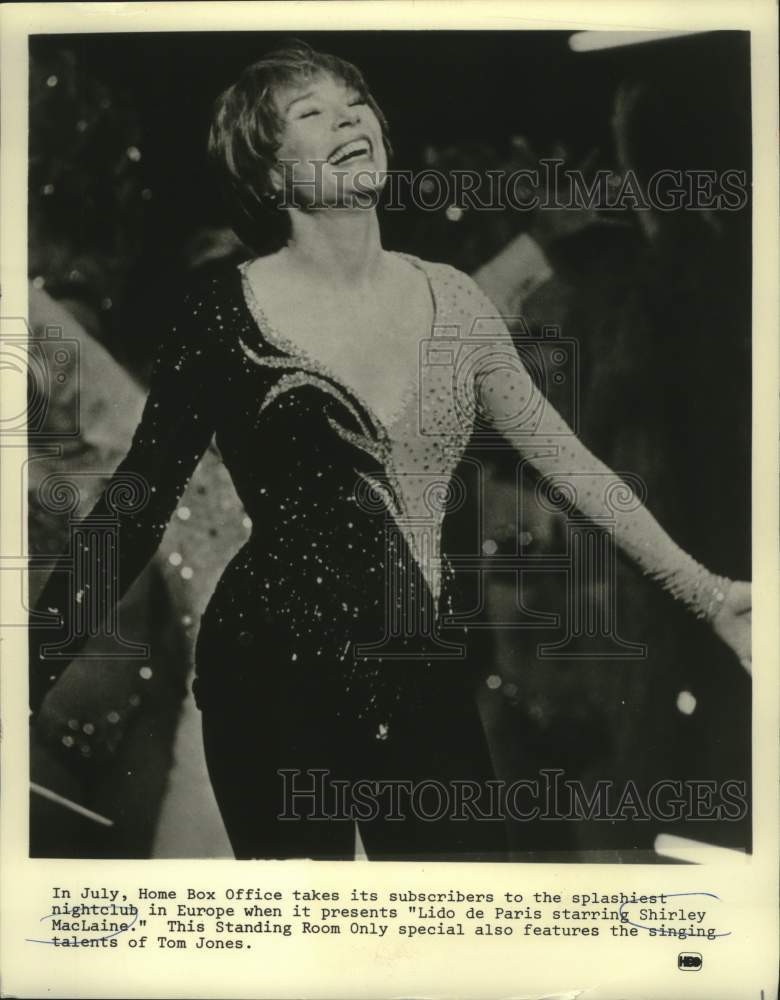 1980 Press Photo Shirley MacLaine stars in &quot;Lido de Paris&quot; on HBO - mjp43276-Historic Images