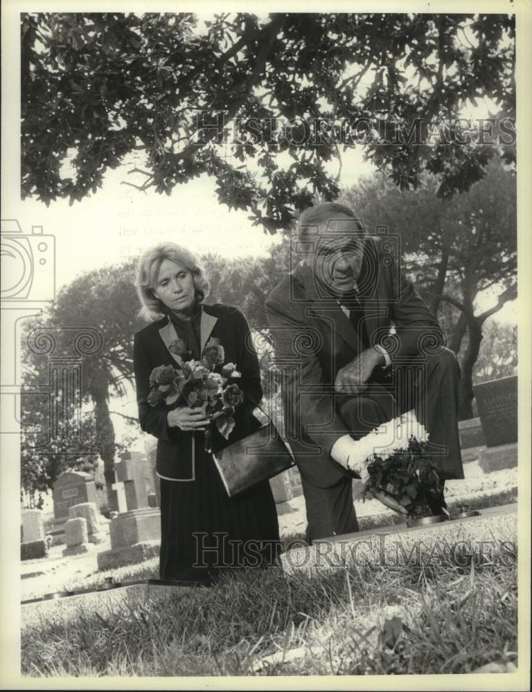 1984 Eva Marie Saint and Karl Malden in scene from "Fatal Vision." - Historic Images