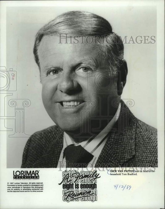 1989 Press Photo Dick Van Patten as Tom Bradford in "Eight Is Enough" TV series - Historic Images