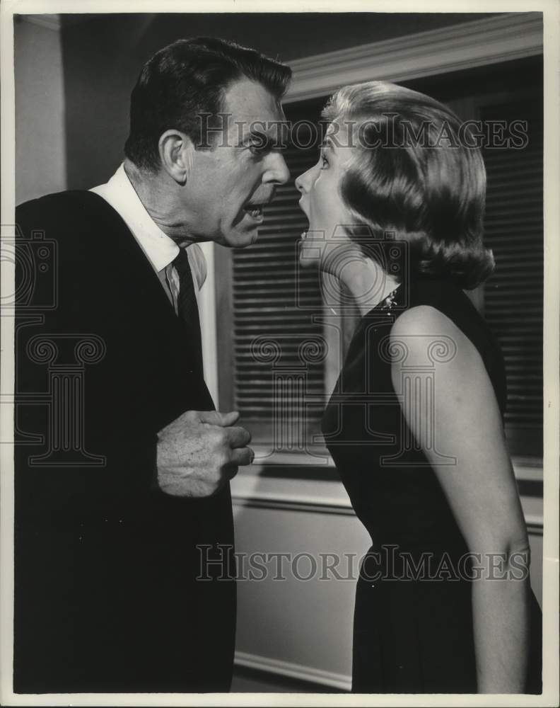 1962 Press Photo Fred MacMurray and Nancy Olson star in Son of Flubber. - Historic Images