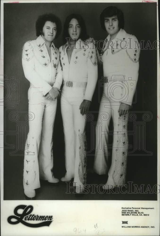1977, Tony Butala, Gary and Donny Pike of The Lettermen. - mjp43439 - Historic Images
