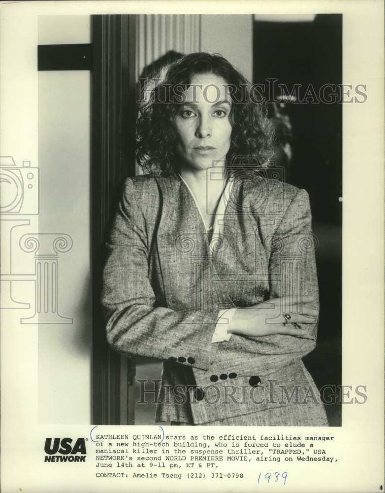 1989, Kathleen Quinlan in &quot;Trapped,&quot; a suspense thriller - mjp43589 - Historic Images