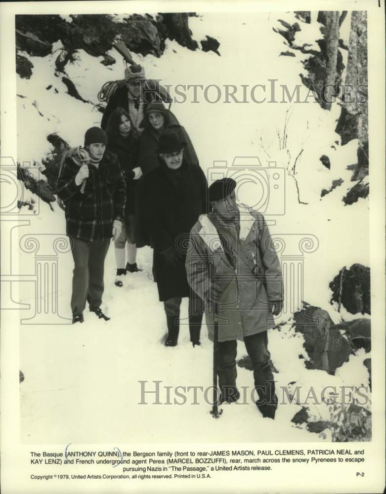 1980 Press Photo Bergson family makes its way across Pyrenees in "The Passage" - Historic Images