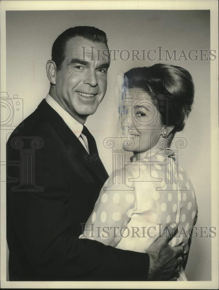 1973 Press Photo Actor Fred MacMurray with unidentified lady - mjp43598 - Historic Images