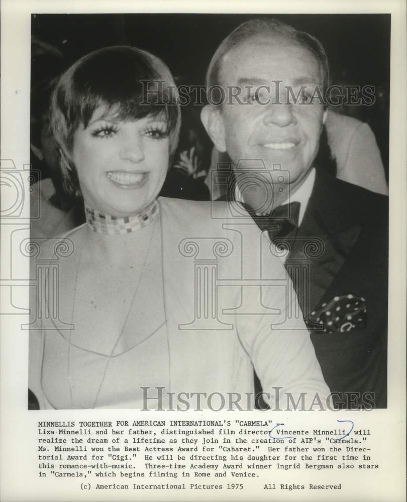 1975, Liza Minnelli and her father, Vincente Minnelli - mjp43707 - Historic Images