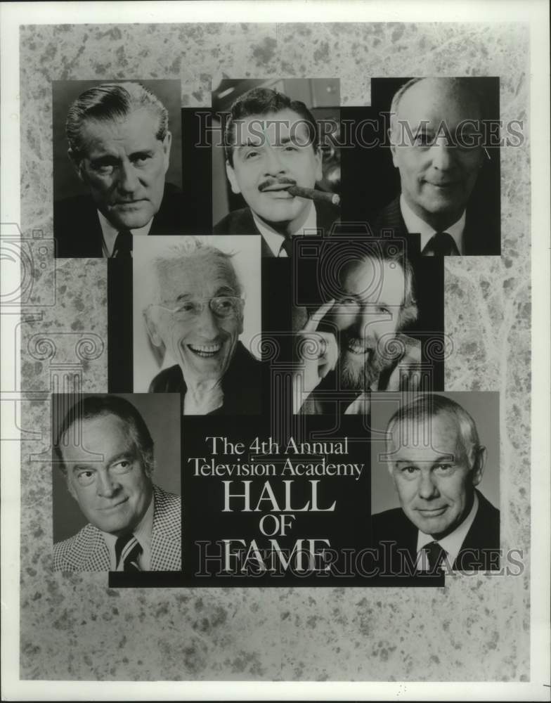 1987 Press Photo Bob Hope &amp; others inducted into TV Academy Hall of Fame - Historic Images