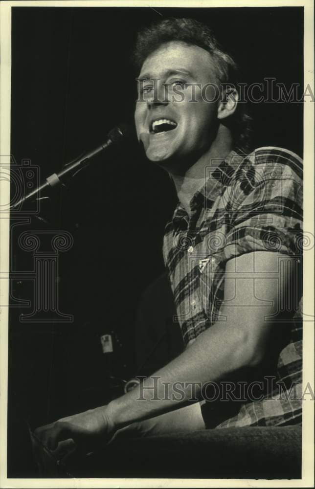 1987, Bruce Hornsby performing at Summerfest, Wisconsin - mjp43751 - Historic Images