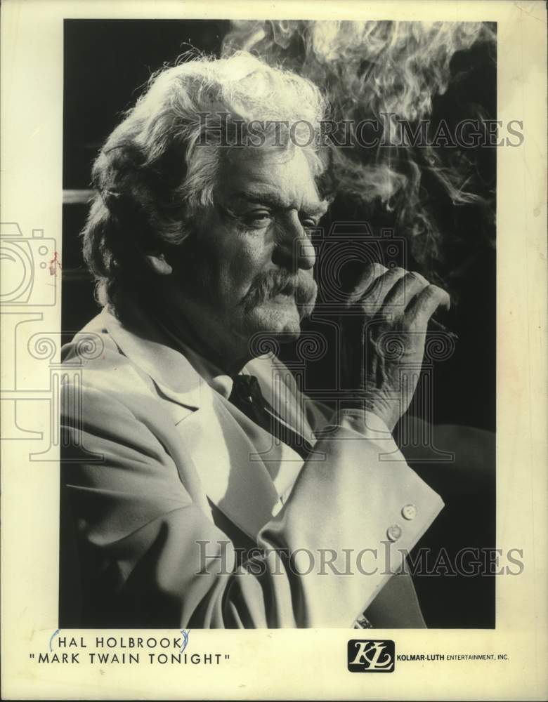 1989 Press Photo Actor Hal Holbrook as Mark Twain in &quot;Mark Twain Tonight&quot;- Historic Images