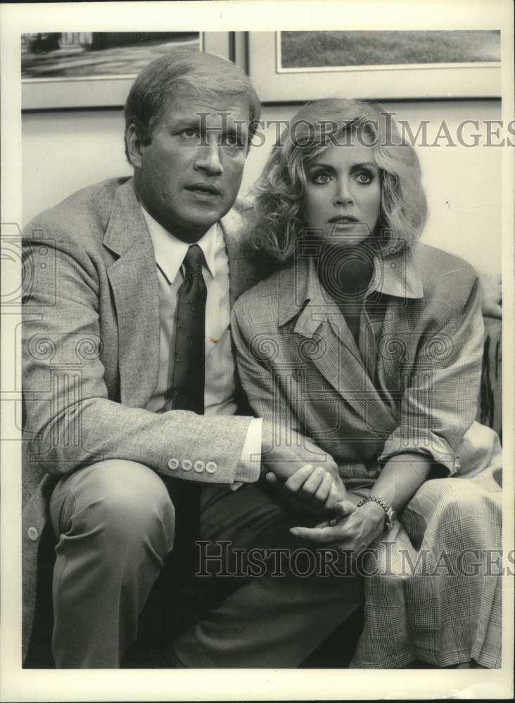 1986, Donna Mills and Ken Howard starring in "He's Not Your Son" - Historic Images