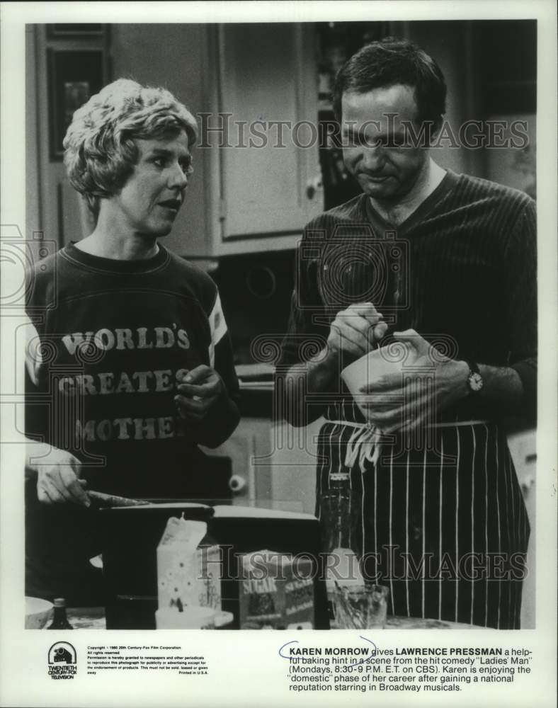 1981, Karen Morrow and Lawrence Pressman in scene from "Ladies' Man" - Historic Images