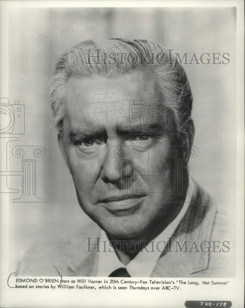 1966 Press Photo Edmond O&#39;Brien stars a Will Varner in &quot;The Long, Hot Summer&quot; - Historic Images