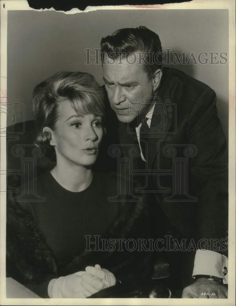 1962 Press Photo Edmond O&#39;Brien and Katherine Bard in TV series about a lawyer.-Historic Images
