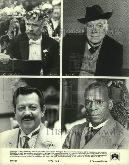 1981 Press Photo Actor Pat O'Brien one of the stars in "Ragtime" (upper right) - Historic Images