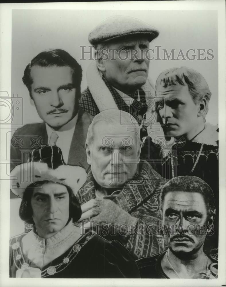 1985, Laurence Olivier and cast in biography on Great Performances - Historic Images