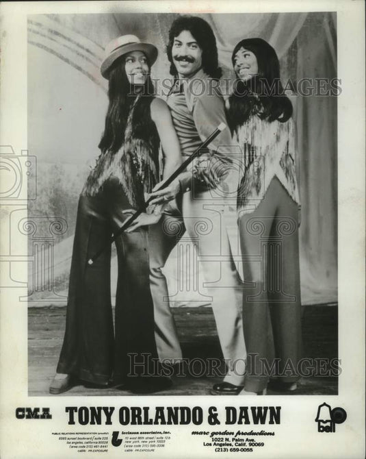 1974, Tony Orlando & Dawn in a scene from their show, Wisconsin - Historic Images