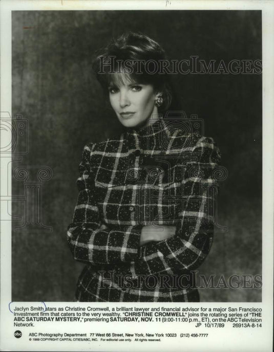 1989 Press Photo Jaclyn Smith stars in the ABC Mystery; "Christine Cromwell" - Historic Images