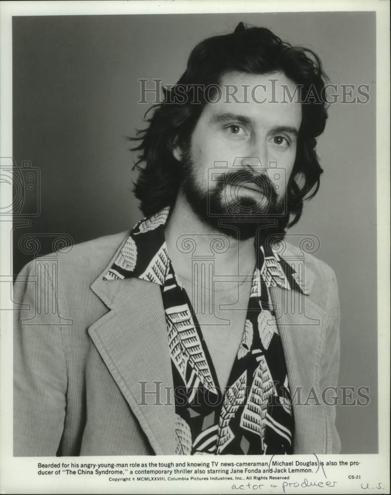 1980 Press Photo Actor Michael Douglas is also producer of "The China Syndrome" - Historic Images