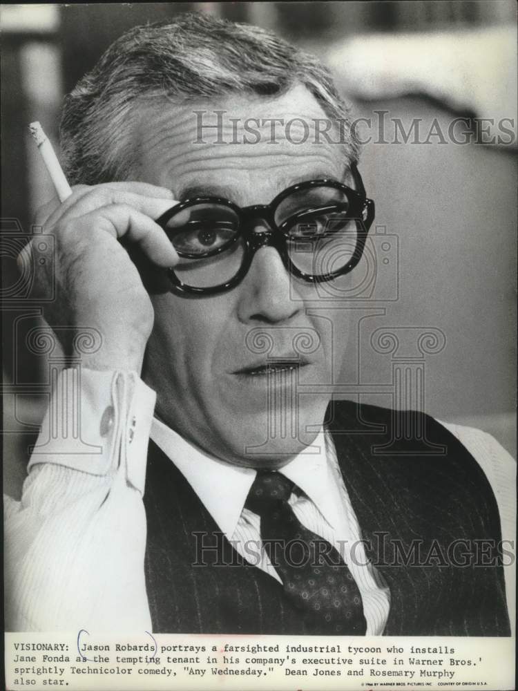 1967 Press Photo Jason Robards as industrial tycoon in scene from Any Wednesday - Historic Images
