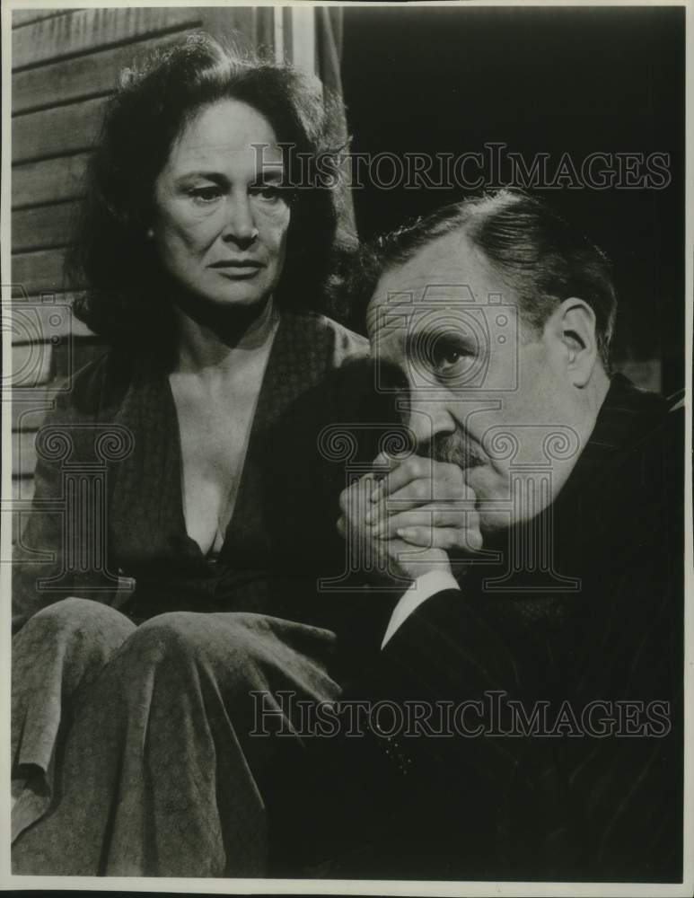 1975 Press Photo Colleen Dewhurst, Jason Robards in &quot;A Moon For The Misbegotten&quot; - Historic Images