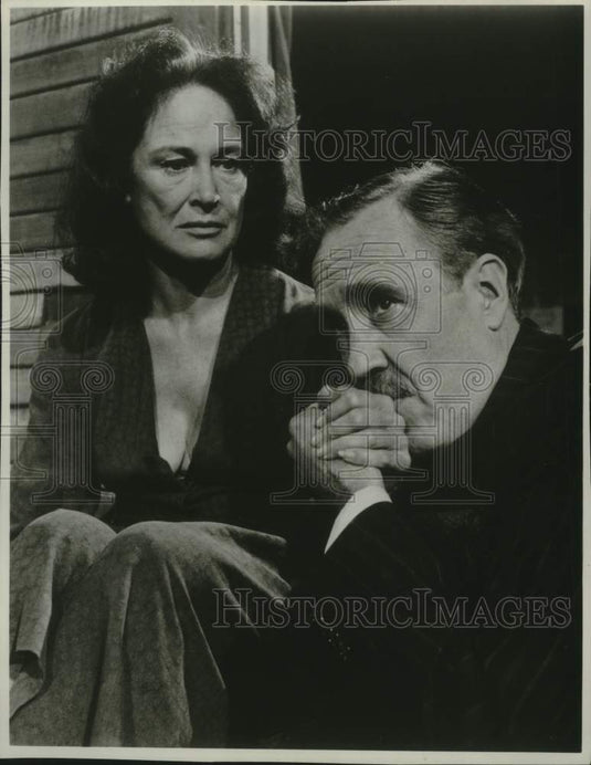 1975 Press Photo Colleen Dewhurst, Jason Robards in "A Moon For The Misbegotten" - Historic Images